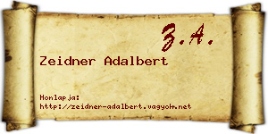 Zeidner Adalbert névjegykártya